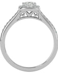 Inel Tăietură Princess Si Cadru Halo cu Diamante Naturale de 1.47 ct din Platina - Castelo.ro