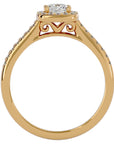 Inel de Logodnă Retro Pavé cu Diamante Create în Laborator de 0.72 ct din 18k Aur Galben - Castelo.ro