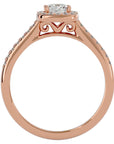 Inel de Logodnă Retro Pavé cu Diamante Naturale de 0.72 ct din 18k Aur Roz - Castelo.ro