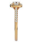 Inel de Logodnă Retro Pavé cu Diamante Naturale de 0.72 ct din 18k Aur Galben - Castelo.ro