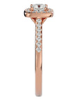 Inel de Logodnă Retro Pavé cu Diamante Naturale de 0.72 ct din 18k Aur Roz - Castelo.ro