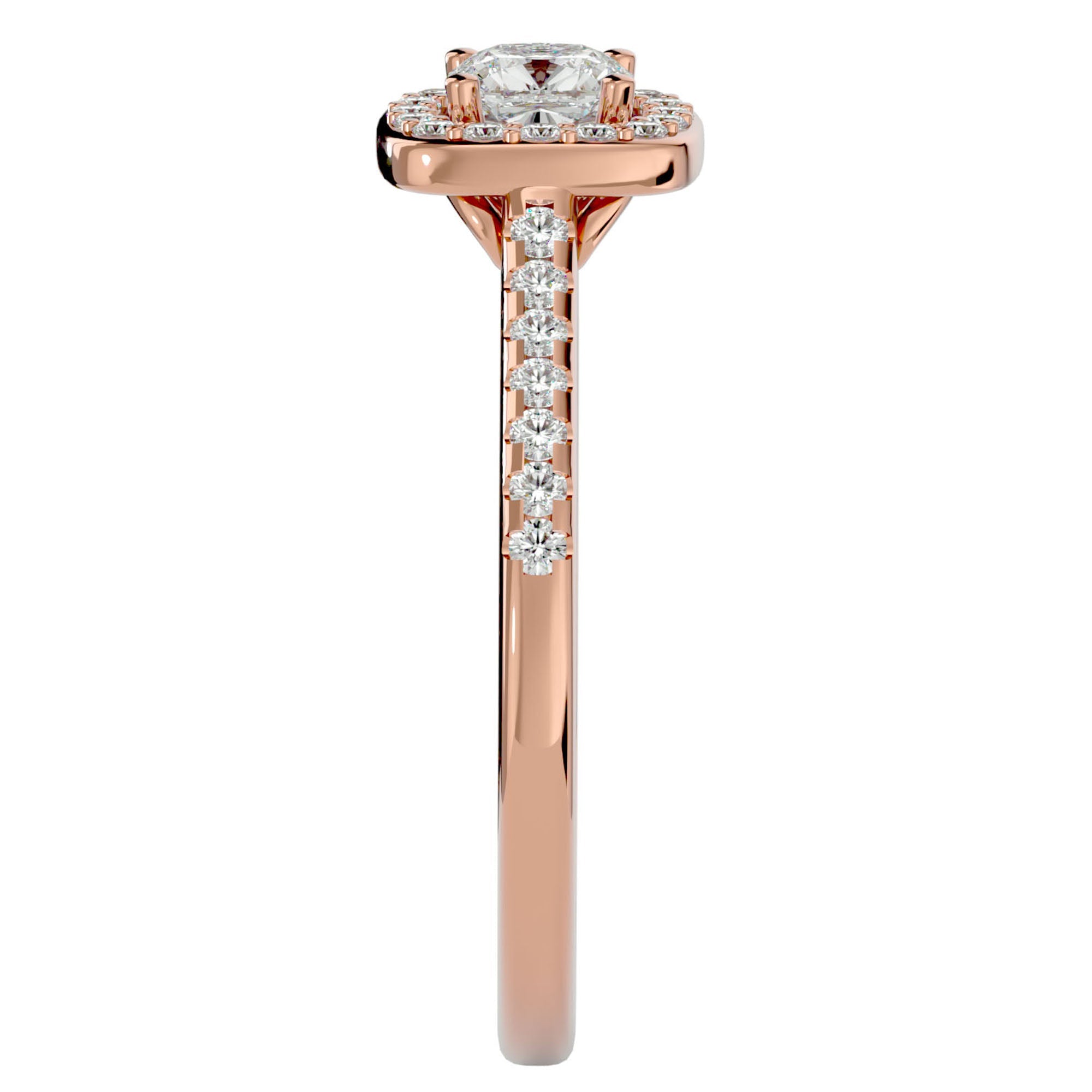 Inel de Logodnă Retro Pavé din Aur 14k cu Moissanite de 0.72 ct din 14k Aur Roz - Castelo.ro