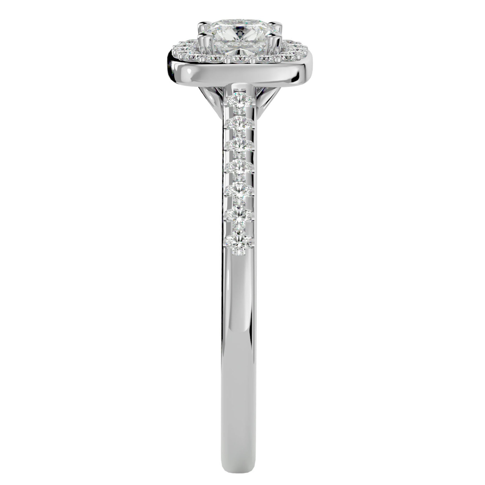 Inel de Logodnă Retro Pavé cu Diamante Naturale de 0.72 ct din Platina - Castelo.ro