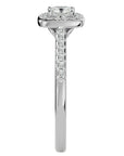 Inel de Logodnă Retro Pavé din Aur 14k cu Moissanite de 0.72 ct din 14k Aur Alb - Castelo.ro