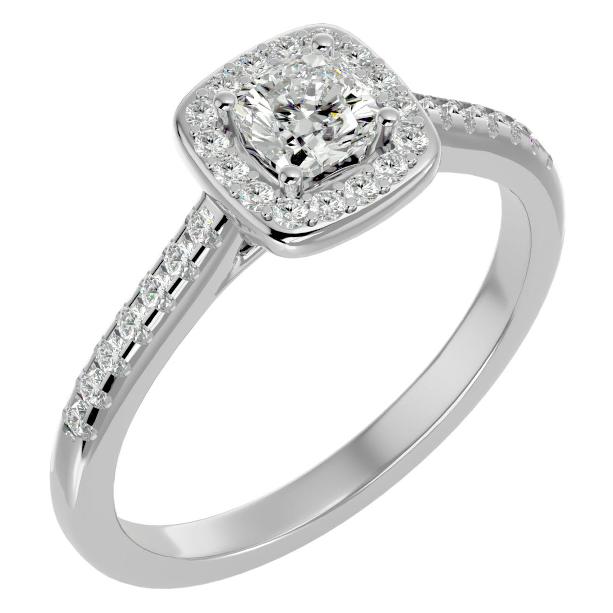 Inel de Logodnă Retro Pavé cu Diamante Naturale de 0.72 ct din Platina - Castelo.ro