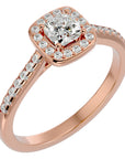 Inel de Logodnă Retro Pavé cu Diamante Naturale de 0.72 ct din 18k Aur Roz - Castelo.ro