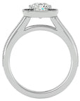 Inel de Logodnă Retro Halo Pavé cu Moissanite de 1.50 ct din Platina - Castelo.ro