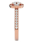 Inel de Logodnă Retro Halo Pavé cu Moissanite de 1.50 ct din 18k Aur Roz - Castelo.ro