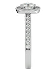 Inel de Logodnă Retro Halo Pavé cu Moissanite de 1.50 ct din Platina - Castelo.ro