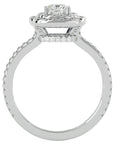 Inel de Logodnă Halo Pavé din Aur 14k cu Moissanite de 1.33 ct din 14k Aur Alb - Castelo.ro