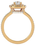 Inel de Logodnă Halo Pavé din Aur 14k cu Moissanite de 1.33 ct din 14k Aur Galben - Castelo.ro
