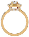 Inel de Logodnă Halo Pavé cu Moissanite de 1.33 ct din 18k Aur Galben - Castelo.ro