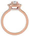Inel de Logodnă Halo Pavé cu Moissanite de 1.33 ct din 18k Aur Roz - Castelo.ro