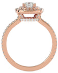 Inel de Logodnă Halo Pavé cu Diamante Create în Laborator de 1.33 ct din 18k Aur Roz - Castelo.ro