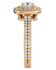 Inel de Logodnă Halo Pavé cu Moissanite de 1.33 ct din 18k Aur Galben - Castelo.ro