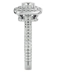 Inel de Logodnă Halo Pavé din Aur 14k cu Diamante Create în Laborator de 1.33 ct din 14k Aur Alb - Castelo.ro