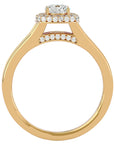Inel de Logodnă Duo Halo Pavé din Aur 14k cu Diamante Create în Laborator de 1.01 ct din 14k Aur Galben - Castelo.ro