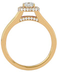 Inel de Logodnă Duo Halo Pavé din Aur 14k cu Diamante Create în Laborator de 1.01 ct din 14k Aur Galben - Castelo.ro