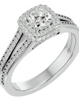 Inel de Logodnă Duo Halo Pavé cu Diamante Naturale de 1.01 ct din Platina - Castelo.ro