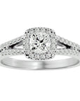 Inel de Logodnă Princess Pavé cu Diamante Create în Laborator de 0.98 ct din Platina - Castelo.ro