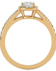 Inel de Logodnă Princess Pavé din Aur 14k cu Diamante Create în Laborator de 0.98 ct din 14k Aur Galben - Castelo.ro