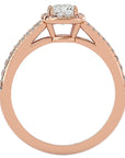 Inel de Logodnă Princess Pavé din Aur 14k cu Moissanite de 0.98 ct din 14k Aur Roz - Castelo.ro