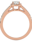 Inel de Logodnă Princess Pavé din Aur 14k cu Diamante Create în Laborator de 0.98 ct din 14k Aur Roz - Castelo.ro