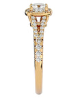 Inel de Logodnă Princess Pavé din Aur 14k cu Diamante Create în Laborator de 0.98 ct din 14k Aur Galben - Castelo.ro