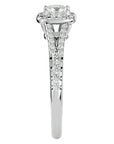 Inel de Logodnă Princess Pavé din Aur 14k cu Diamante Create în Laborator de 0.98 ct din 14k Aur Alb - Castelo.ro