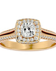 Inel de Logodnă Amalfi Pavé din Aur 14k cu Diamante Create în Laborator de 1.02 ct din 14k Aur Galben - Castelo.ro