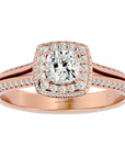 Inel de Logodnă Amalfi Pavé din Aur 14k cu Diamante Naturale de 1.02 ct din 14k Aur Roz - Castelo.ro