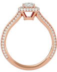 Inel de Logodnă Amalfi Pavé din Aur 14k cu Diamante Create în Laborator de 1.02 ct din 14k Aur Roz - Castelo.ro