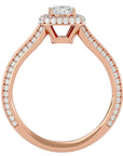 Inel de Logodnă Amalfi Pavé din Aur 14k cu Diamante Naturale de 1.02 ct din 14k Aur Roz - Castelo.ro