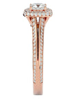 Inel de Logodnă Amalfi Pavé din Aur 14k cu Diamante Create în Laborator de 1.02 ct din 14k Aur Roz - Castelo.ro