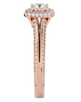 Inel de Logodnă Amalfi Pavé cu Moissanite de 1.02 ct din 18k Aur Roz - Castelo.ro