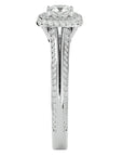 Inel de Logodnă Amalfi Pavé cu Moissanite de 1.02 ct din Platina - Castelo.ro