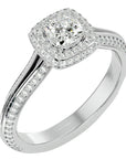 Inel de Logodnă Amalfi Pavé cu Diamante Naturale de 1.02 ct din Platina - Castelo.ro