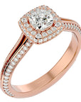Inel de Logodnă Amalfi Pavé din Aur 14k cu Diamante Create în Laborator de 1.02 ct din 14k Aur Roz - Castelo.ro