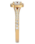 Inel de Logodnă Santorini Pavé din Aur 14k cu Diamante Naturale de 0.98 ct din 14k Aur Galben - Castelo.ro