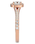 Inel de Logodnă Santorini Pavé din Aur 14k cu Diamante Create în Laborator de 0.98 ct din 14k Aur Roz - Castelo.ro