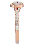 Inel de Logodnă Santorini Pavé din Aur 14k cu Diamante Create în Laborator de 0.98 ct din 14k Aur Roz - Castelo.ro