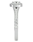 Inel de Logodnă Santorini Pavé din Aur 14k cu Diamante Naturale de 0.98 ct din 14k Aur Alb - Castelo.ro