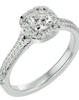 Inel de Logodnă Santorini Pavé din Aur 14k cu Diamante Naturale de 0.98 ct din 14k Aur Alb - Castelo.ro