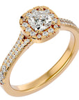 Inel de Logodnă Santorini Pavé din Aur 14k cu Diamante Create în Laborator de 0.98 ct din 14k Aur Galben - Castelo.ro