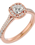 Inel de Logodnă Santorini Pavé din Aur 14k cu Diamante Create în Laborator de 0.98 ct din 14k Aur Roz - Castelo.ro