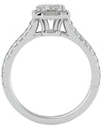 Inel Tăietură Smarald si Cadru Halo cu Diamante Naturale de 1.48 ct din Platina - Castelo.ro