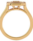 Inel Tăietură Smarald si Cadru Halo din Aur 14k cu Diamante Create în Laborator de 0.91 ct din 14k Aur Galben - Castelo.ro