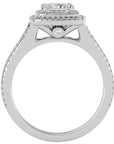 Inel Tăietură Princess Si Cadru Halo cu Moissanite de 1.34 ct din Platina - Castelo.ro