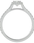 Inel Tăietură Oval Si Cadru Halo cu Diamante Naturale de 0.76 ct din Platina - Castelo.ro