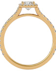 Inel Tăietură Oval Si Cadru Halo cu Moissanite de 0.76 ct din 18k Aur Galben - Castelo.ro